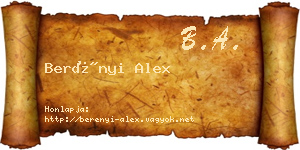 Berényi Alex névjegykártya