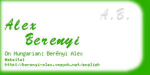 alex berenyi business card