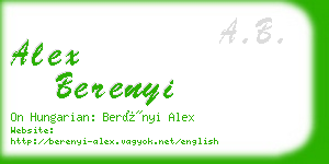 alex berenyi business card